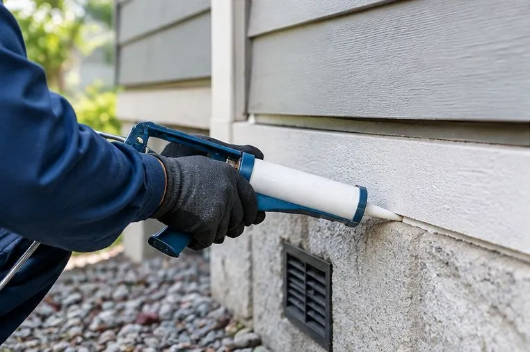 Rodent exclusion sealing a home entry point